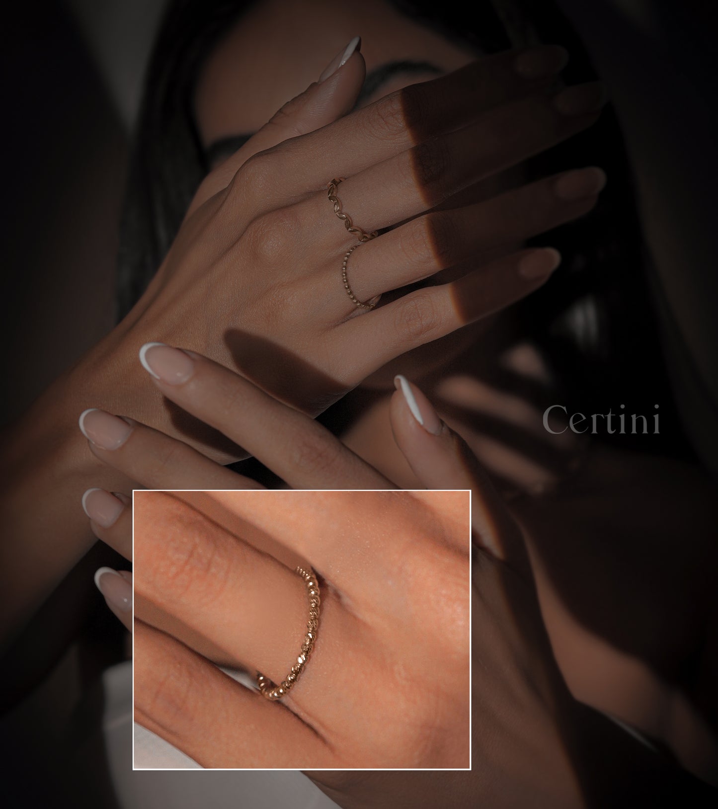 18k  Golden Harmony: 4 Delicate Gold Rings
