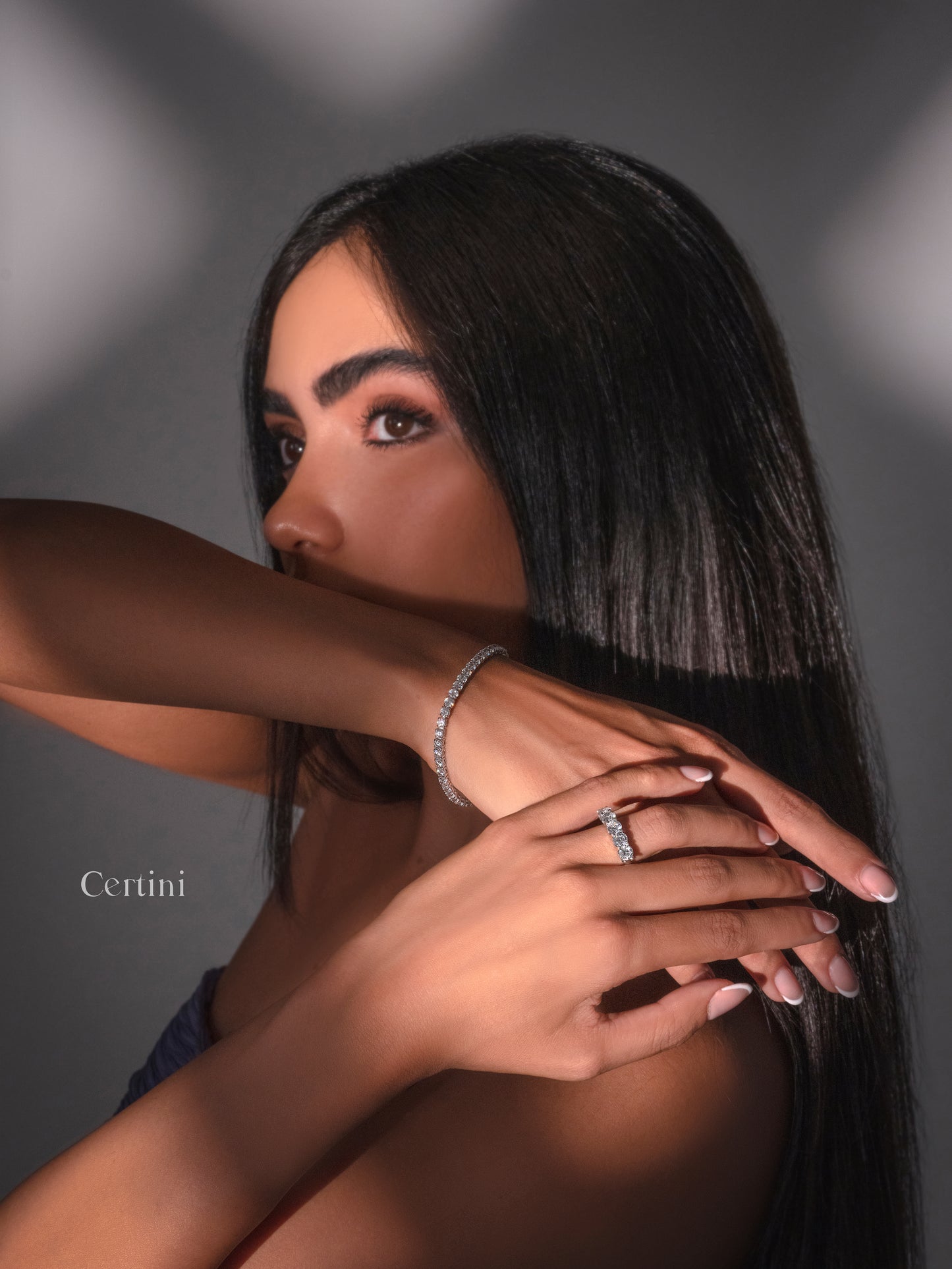 18K Tennis Ring and Bracelet Set