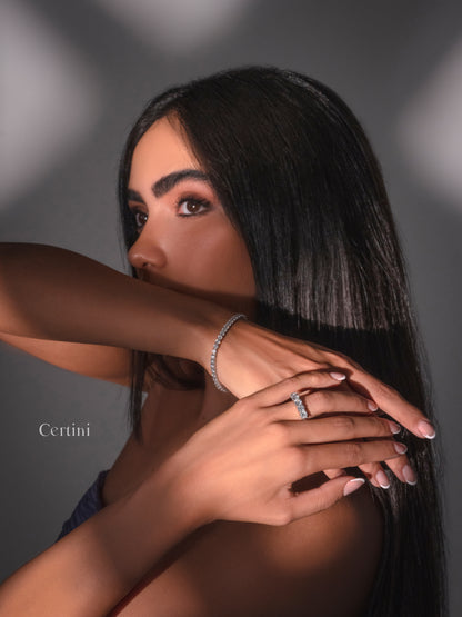 18K Tennis Ring and Bracelet Set