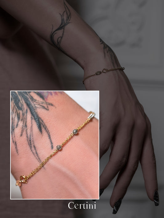 Twinkling Elegance: Delicate Bracelet with Sparkling Ball Beads