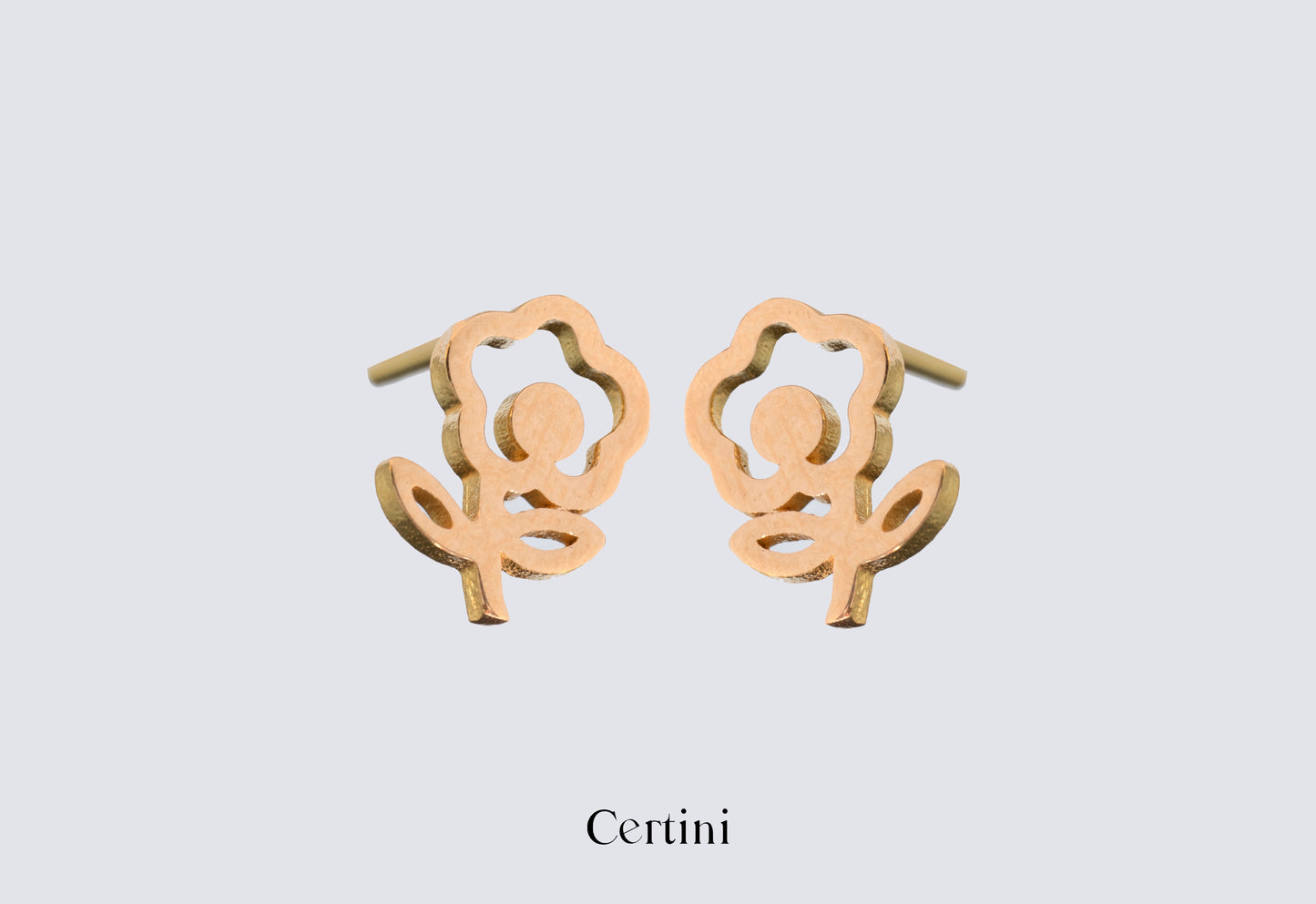 18k  Flower Shaped Earrings