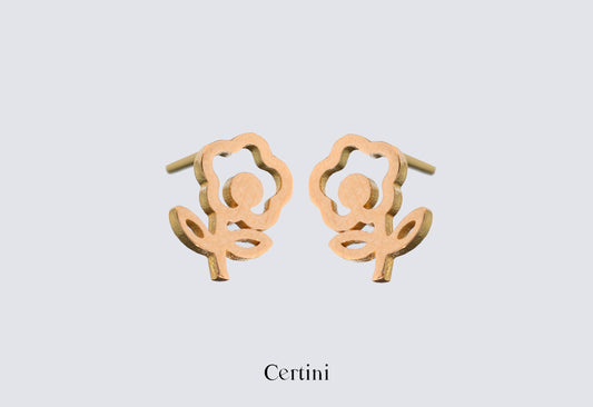 18k  Flower Shaped Earrings