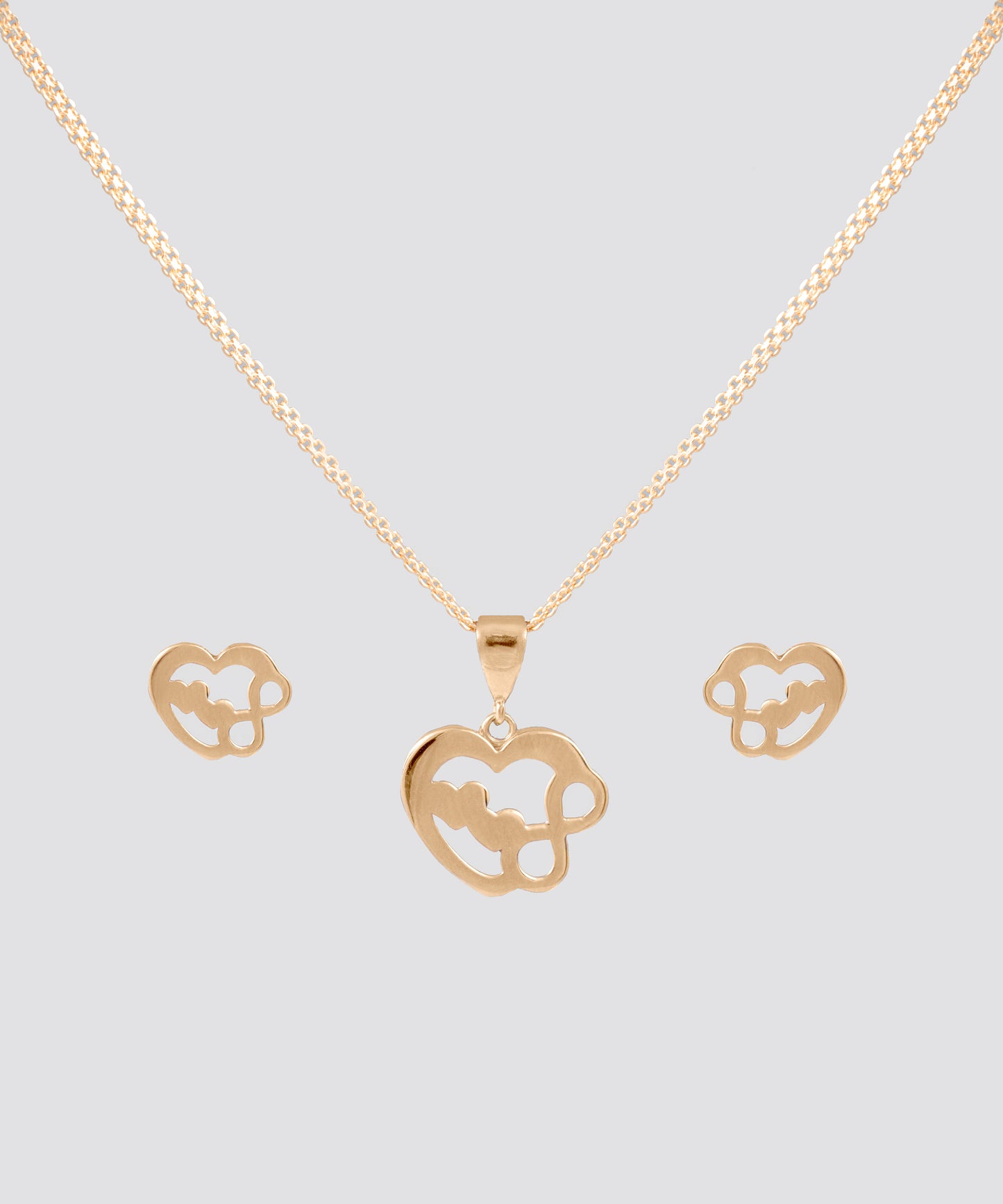 18k  Infinity Love Earrings and Pendant Set