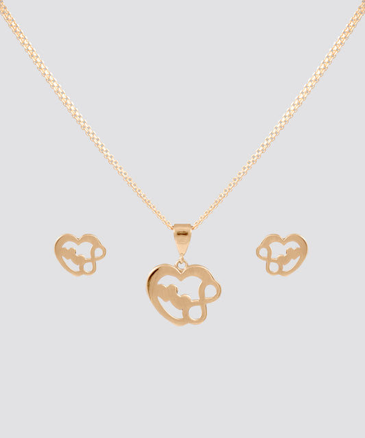 18k  Infinity Love Earrings and Pendant Set