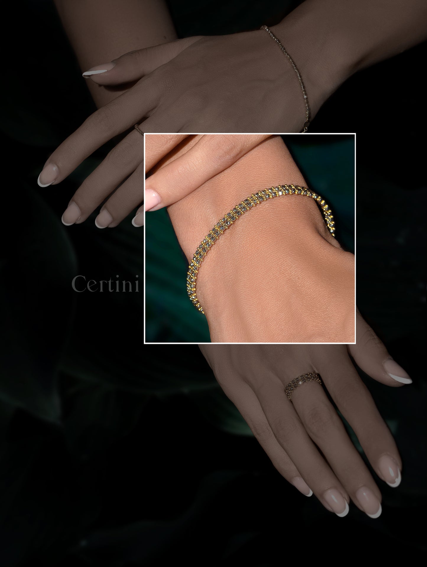 18k  Albernardo Ring and Bracelet Set