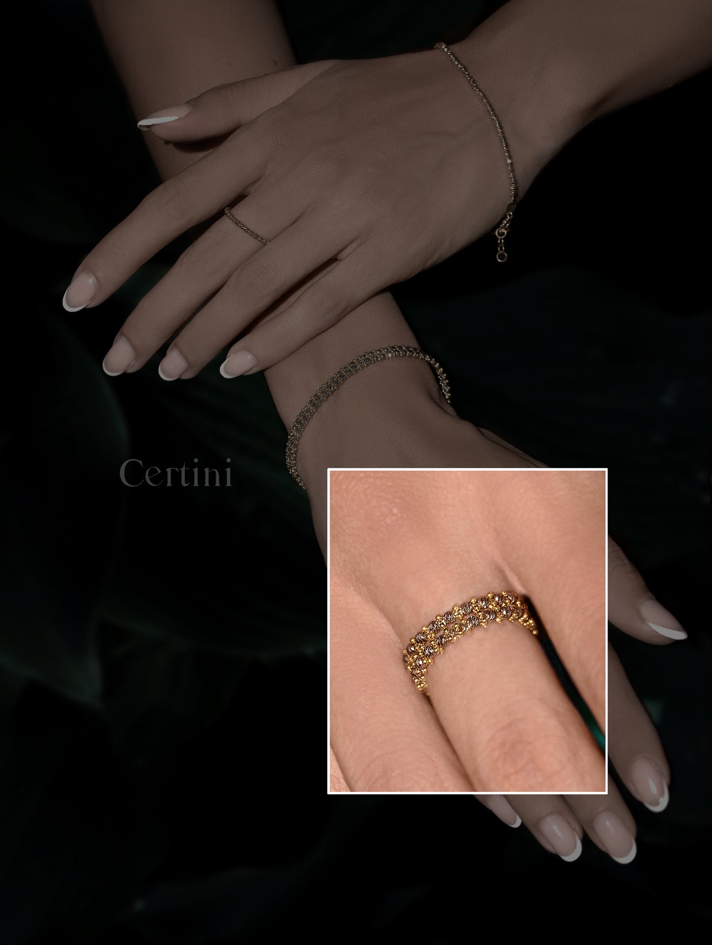 18k  Albernardo Ring and Bracelet Set