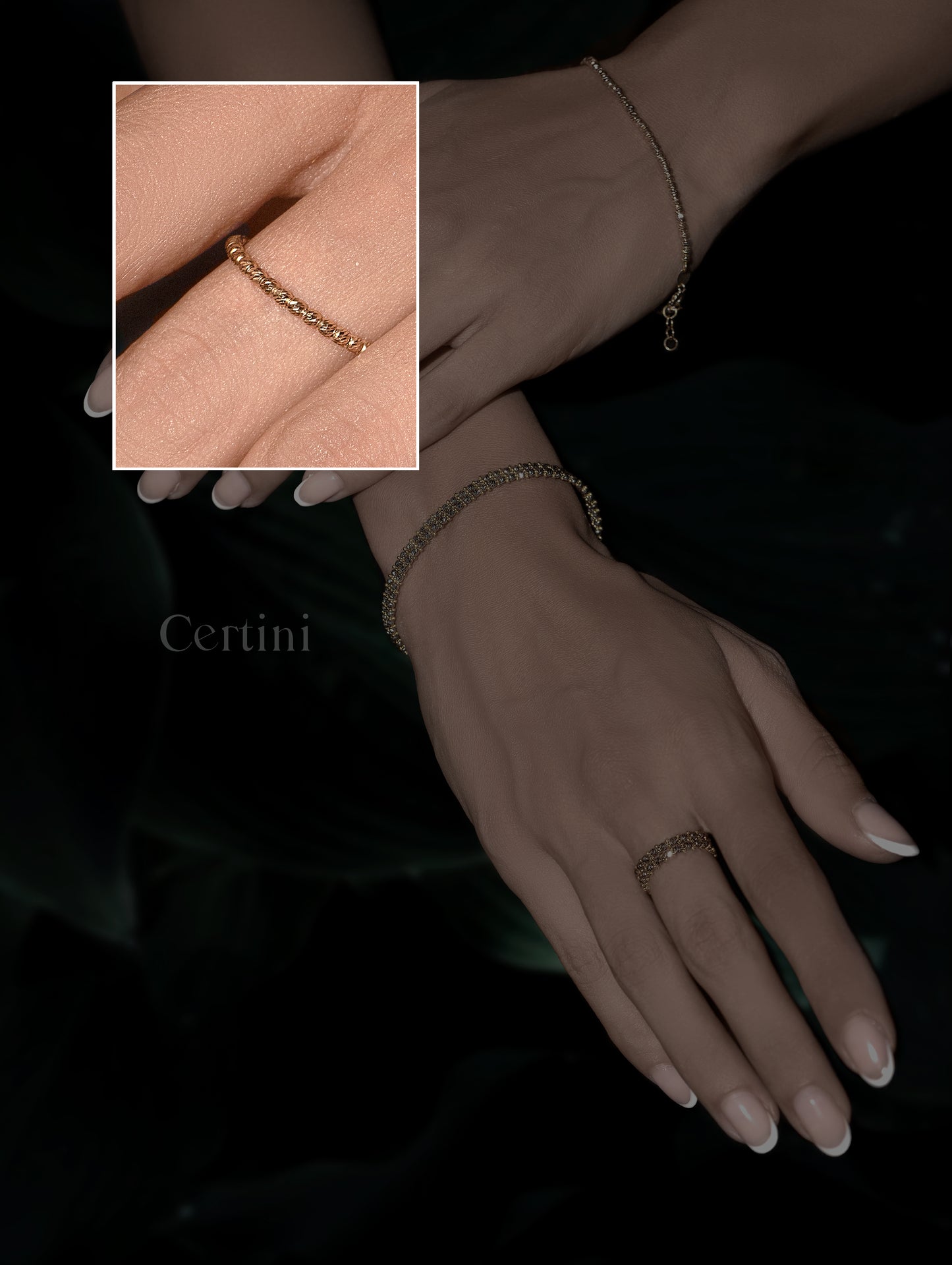 18k  Albernardo Ring and Bracelet Set