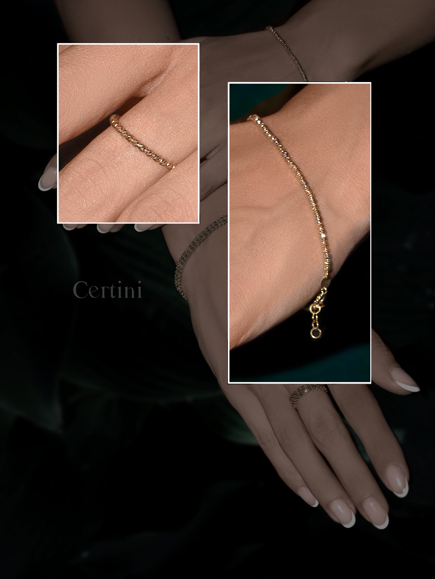 18k  Albernardo Ring and Bracelet Set